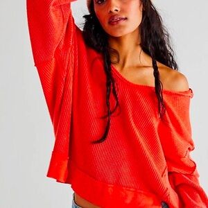 free people buttercup thermal red/orange small